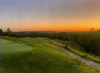 sunset at golf course