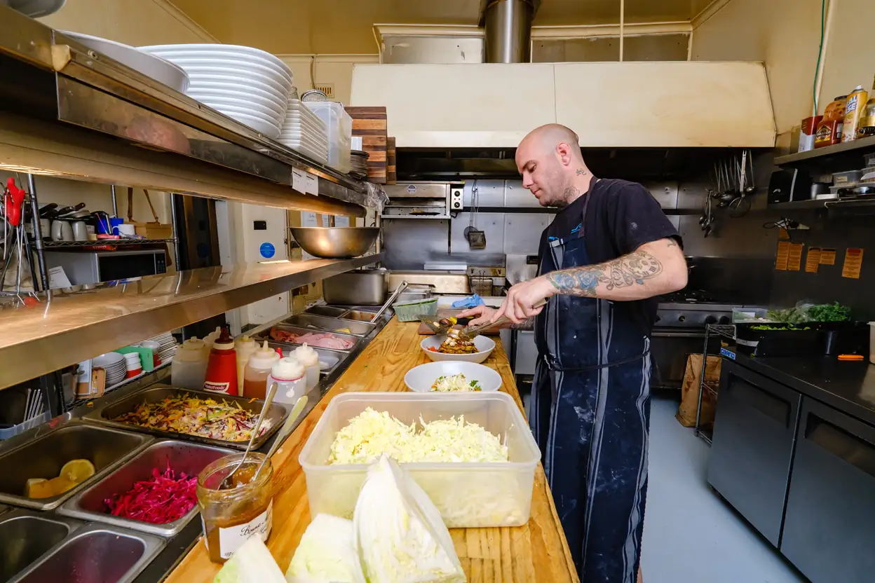 chef cooking in kitchen